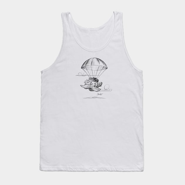 Parachuting Birb Tank Top by Jason's Doodles